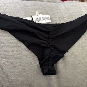 Vitamin A Black Cheeky Bottoms with Ruching